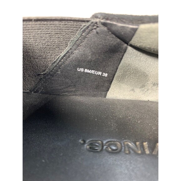 Vince Warren Platform Sneakers Womens 8 EU 38 Black Sueded Stretch Slip On - Picture 4 of 9